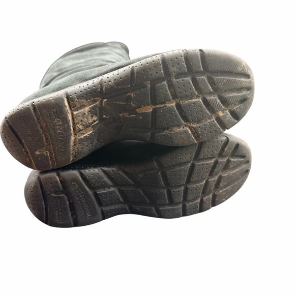 La Canadienne Black Suede Slouch Knee High Boots 6.5W Faux Fur Lined wide width - Picture 6 of 15